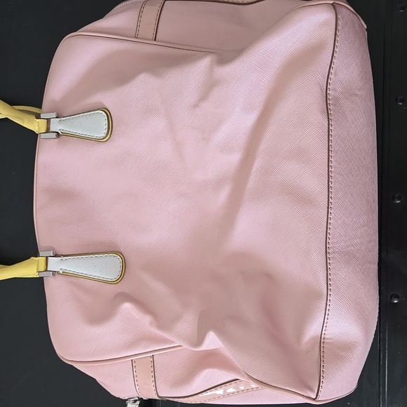 Guess Pink with Yellow Handles Purse - Picture 5 of 9